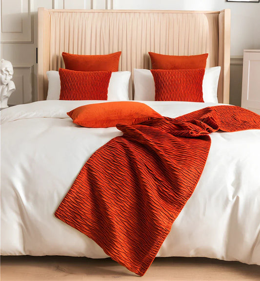 Pure cotton bed flag in various colours showing 45cm width coverage on UK standard bed