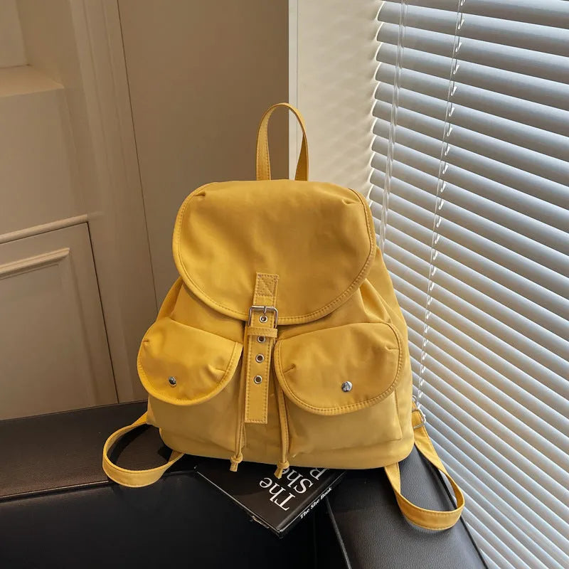 Women's large capacity Oxford cloth schoolbag with sewing thread and printing, free size, available in eight colours
