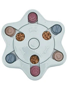 Interactive dog puzzle toy in various colors and styles for small to medium breeds