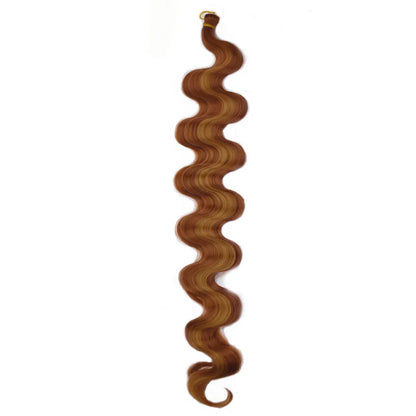 24-inch wine red synthetic wig with big wave texture in crochet braid style