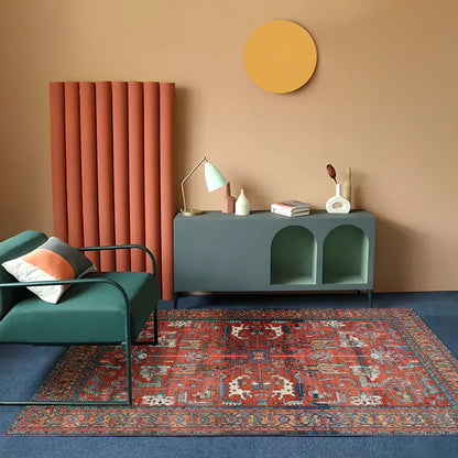 Rectangular boho-style polyester rug in various colours and sizes, machine-woven for consistent texture