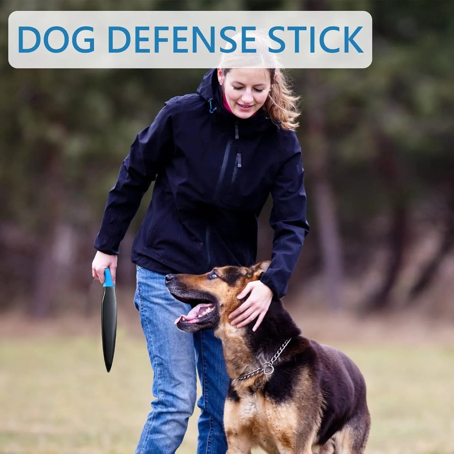 35cm blue-handled dog break stick for bite training with small medium dogs