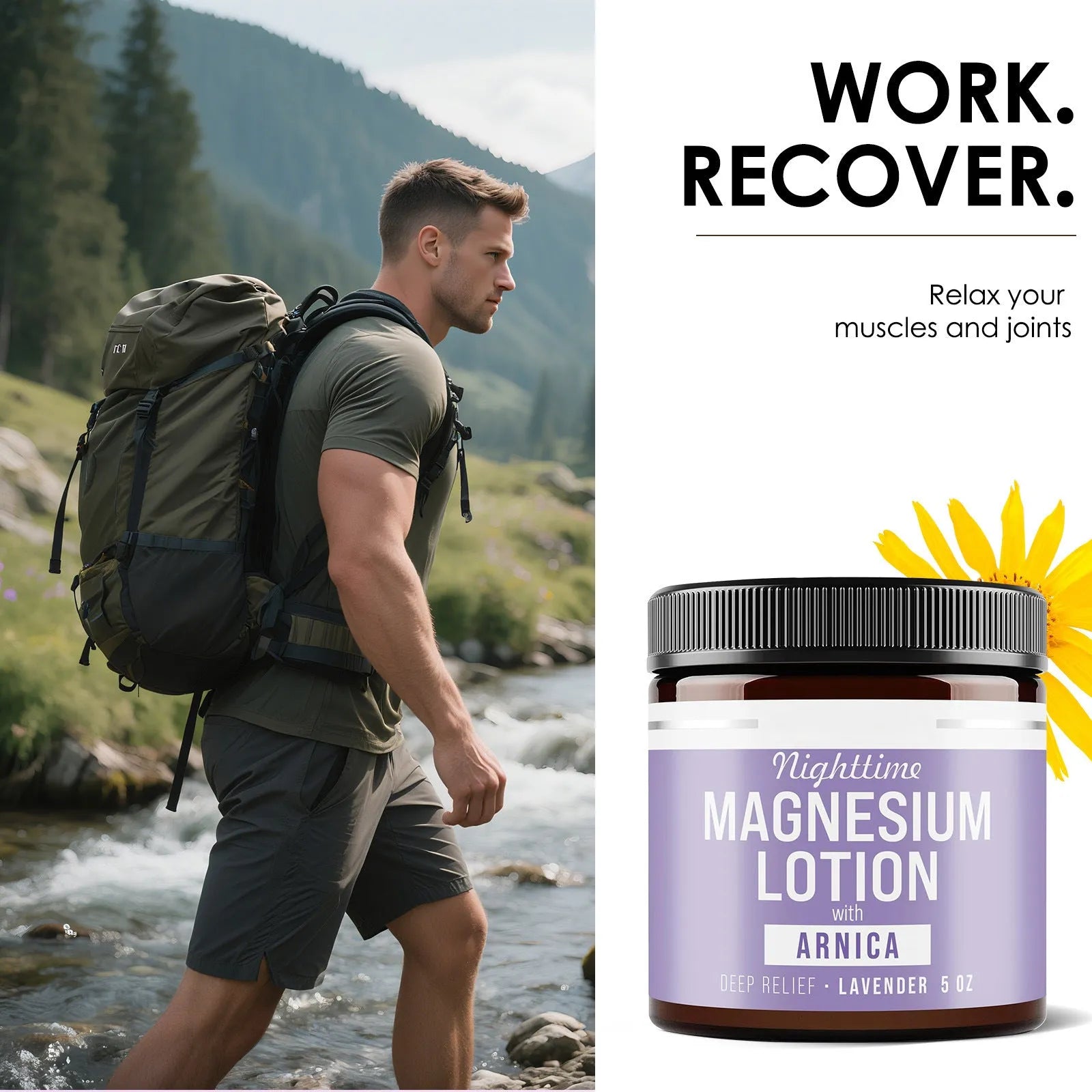 Magnesium Body Butter Cream 150ml jar with shea butter and grape seed oil ingredients