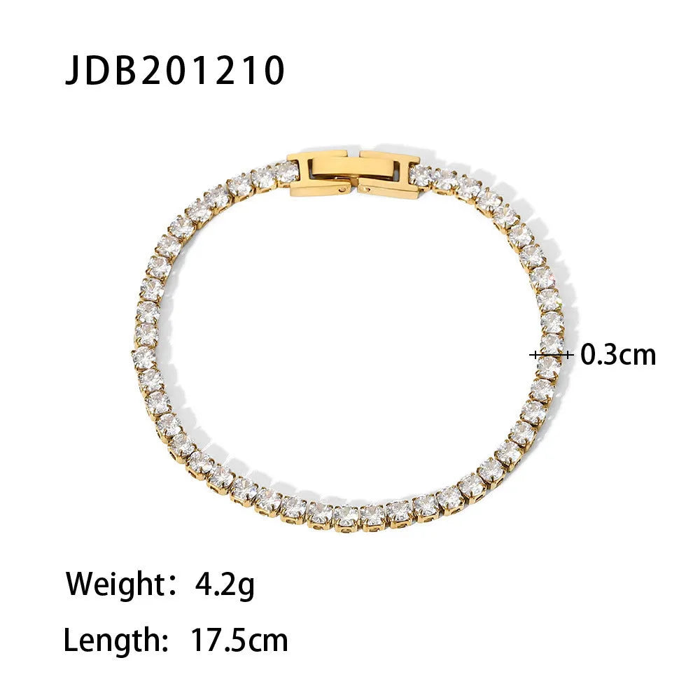A women's stainless steel bracelet with an electroplated finish in a European and American style.