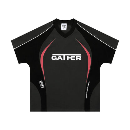 Men's loose fit t-shirt with colour matching letters print in black or apricot