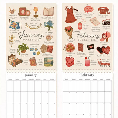 2025 Wish List Calendar with simple modern design for home and office