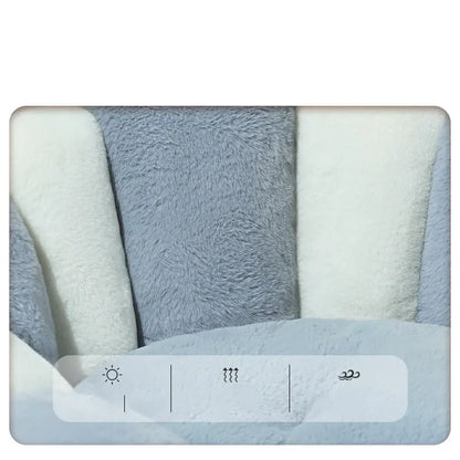 Greyish white pet shell nest for cats and dogs with rabbit fur and PP cotton filling in three sizes
