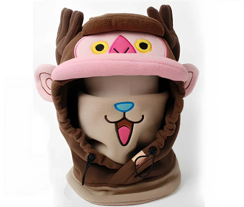 Brown Bear cartoon ski helmet head cover for winter sports protection with elastic band