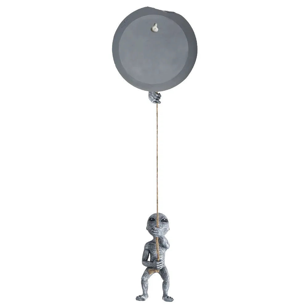 Grey resin alien tree pendant outdoor garden decoration with carved details
