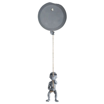 Grey resin alien tree pendant outdoor garden decoration with carved details