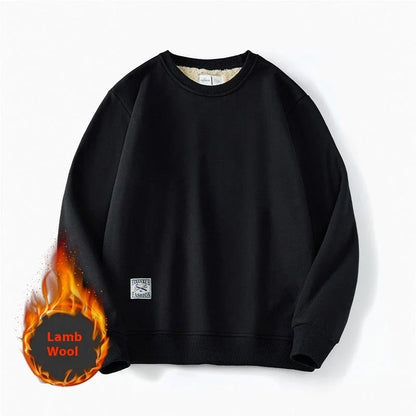 Cozy fleece pullover in a variety of classic colors, featuring a warm and soft fabric blend, stylish round neck design, and comfortable long sleeves.