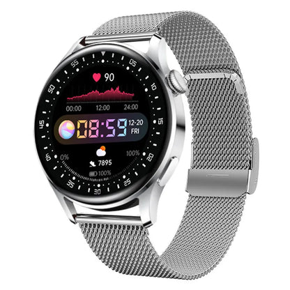 Sports health monitoring smart watch with 1.32-inch screen and silicone wristband in multiple colour options