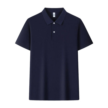 Lapel collar silk polo shirt in ice silk fabric available in multiple colours with asymmetric detail