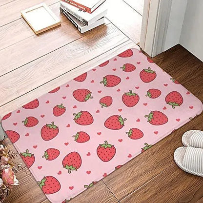 Household fashion flannel floor mat in sfq-beach starfish print, square shape, modern simplicity style, 60x90cm size