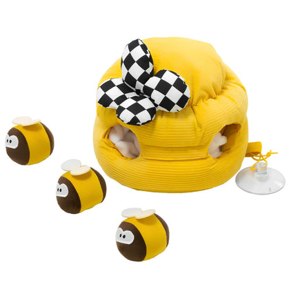 25cm circular dog toy with honey digging pattern and sound bees for food hiding educational play