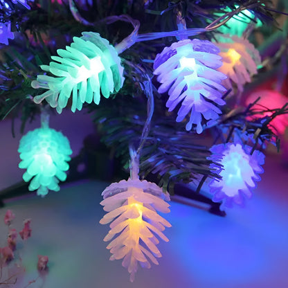 LED simulation transparent pine nut light string in warm white, true white, or colour with PVC shell and USB or battery box power options.