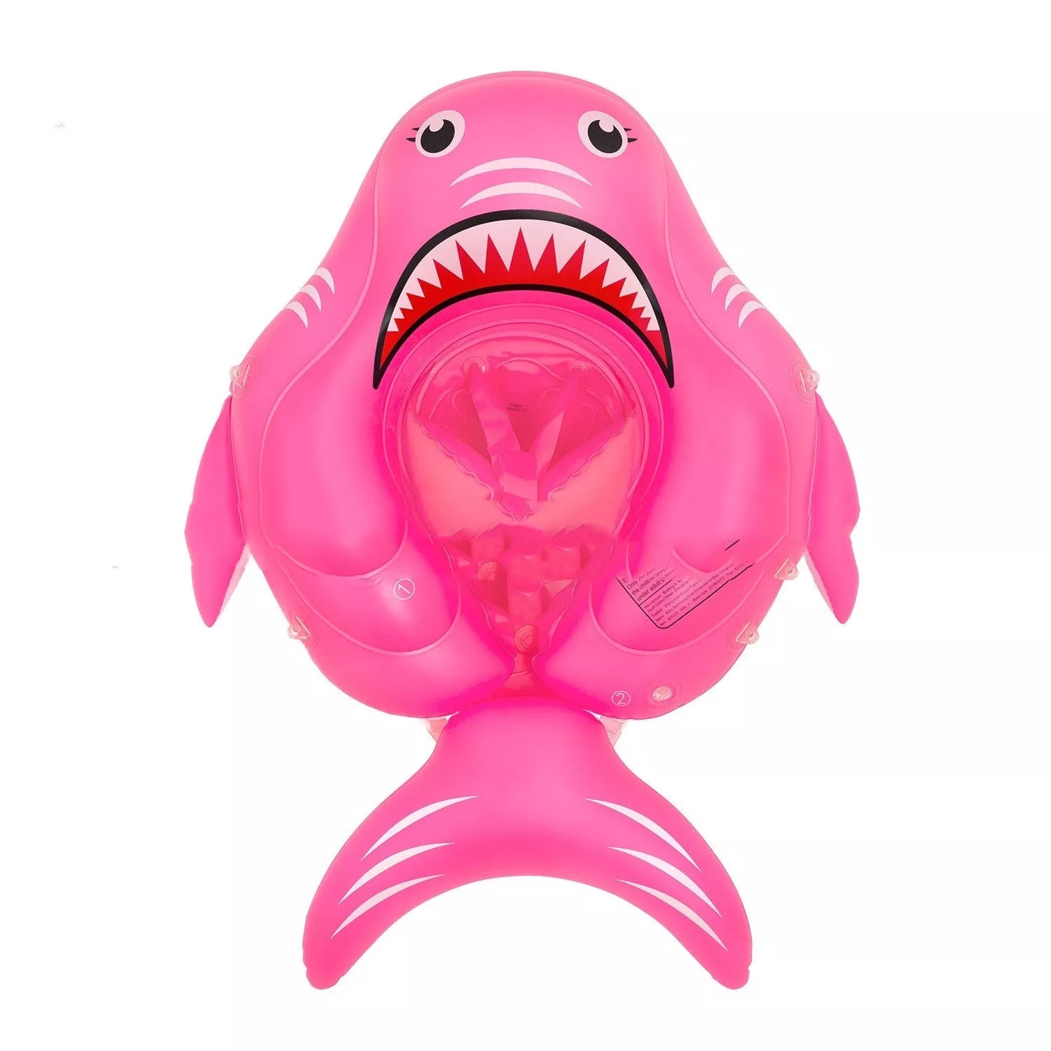 Baby swim ring with anti-flip design and sunshade for safe water play