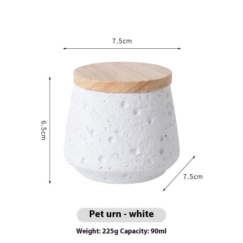 Handmade cement pet cinerary casket for teeth and hair keepsakes in six colours