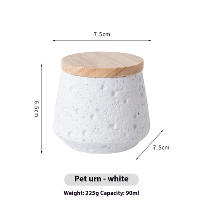 Handmade cement pet cinerary casket for teeth and hair keepsakes in six colours