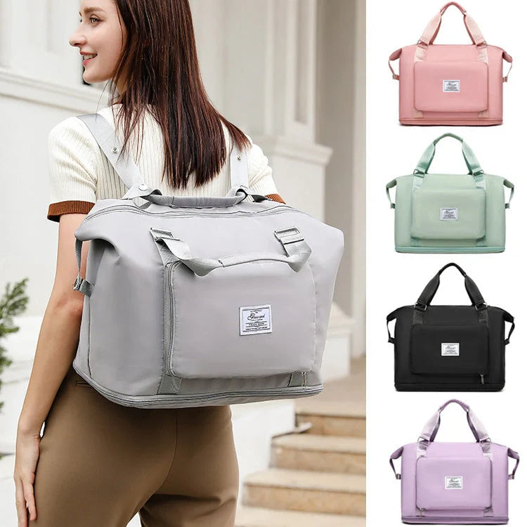 Folding travel bags for women in various colors, lightweight and waterproof