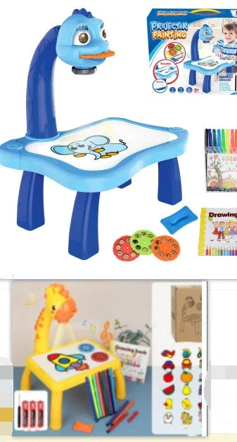 Children's Projection Drawing Board Doodle with music function and magnetic artboard in blue and pink