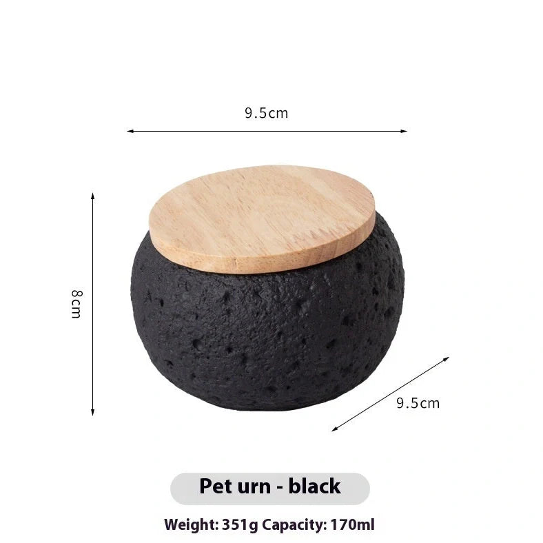 Cement pet funeral urn with spray colour finish in six colour options for ashes storage