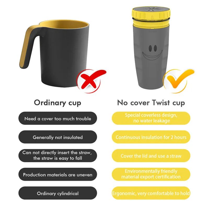 300ml insulated travel cup with cartoon design and twist-top silicone seal