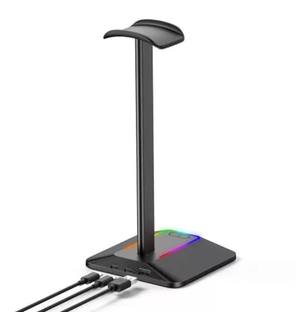 Dual Output RGB Luminous Gaming Headphone Holder in Z8 Black and Z8 Silver