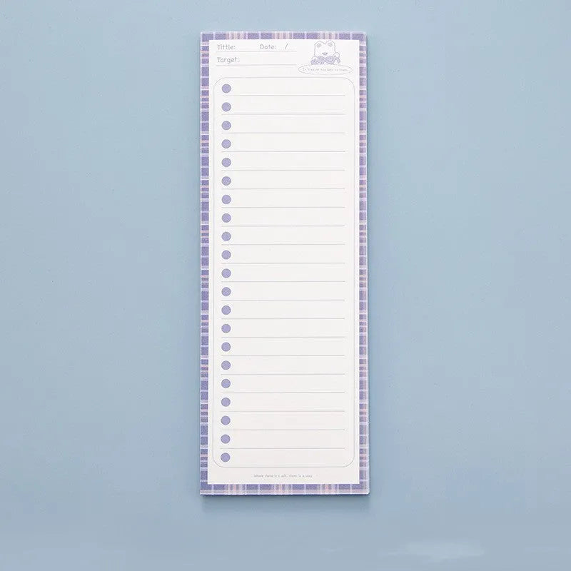 Cartoon notepad with plastic box and colourful striped or bear bunny designs