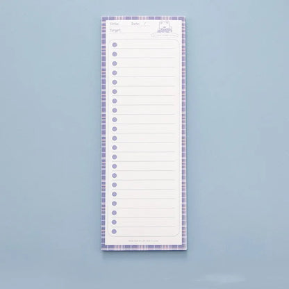 Cartoon notepad with plastic box and colourful striped or bear bunny designs