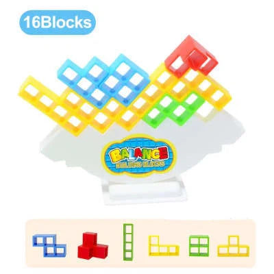 Colorful plastic stacking blocks for kids and adults, perfect for learning and family games