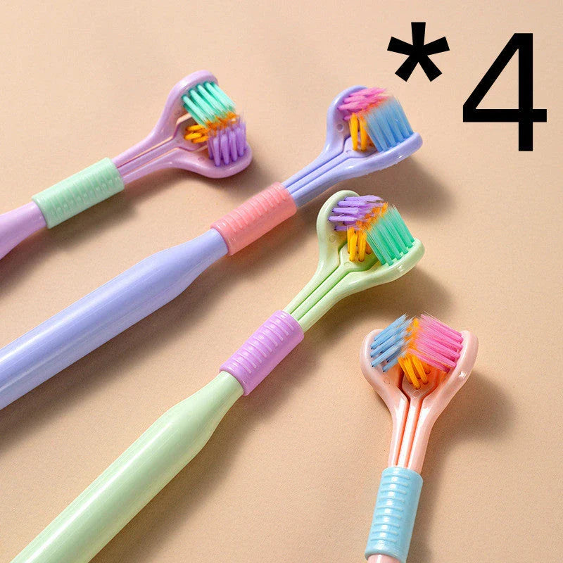 Soft Bristle Tri-Angle Toothbrush with customizable features for deep cleaning and travel convenience