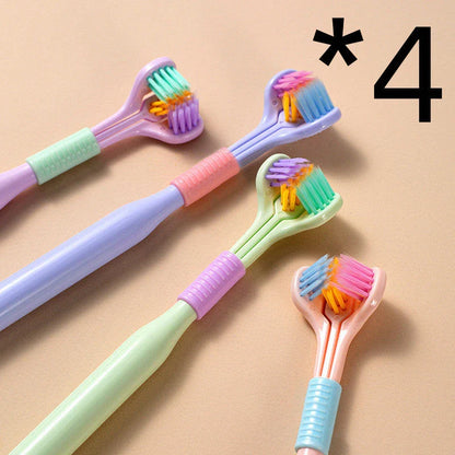 Soft Bristle Tri-Angle Toothbrush with customizable features for deep cleaning and travel convenience