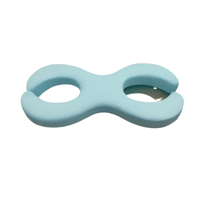 Blue cylindrical memory foam cervical pillow showing 6cm and 9cm thickness options for neck support