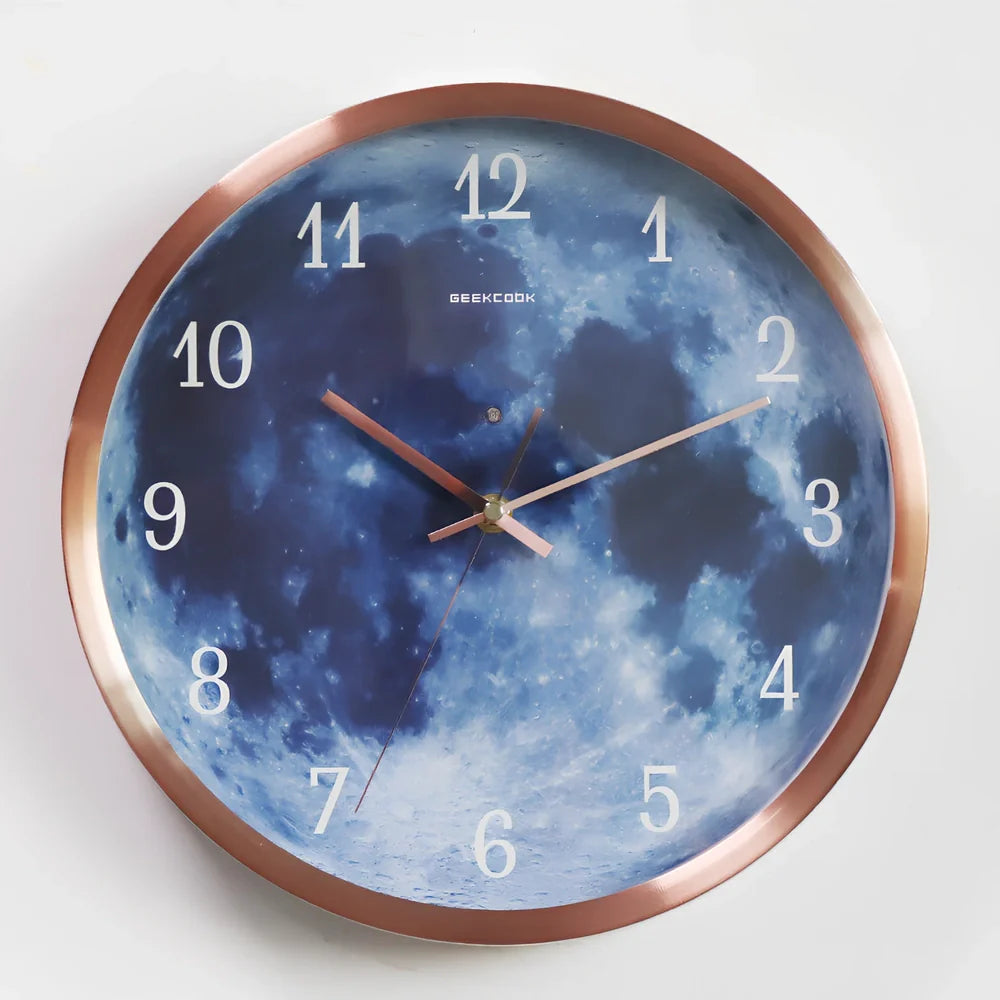 12-inch sound control luminous wall clock with LED illumination and multiple metal frame colour options