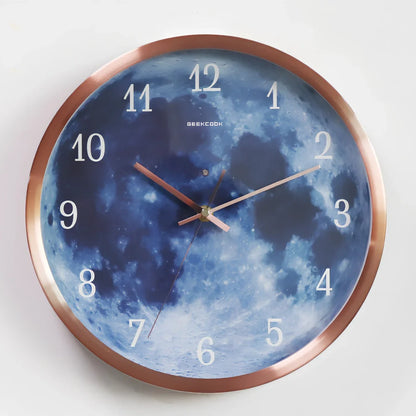 12-inch sound control luminous wall clock with LED illumination and multiple metal frame colour options