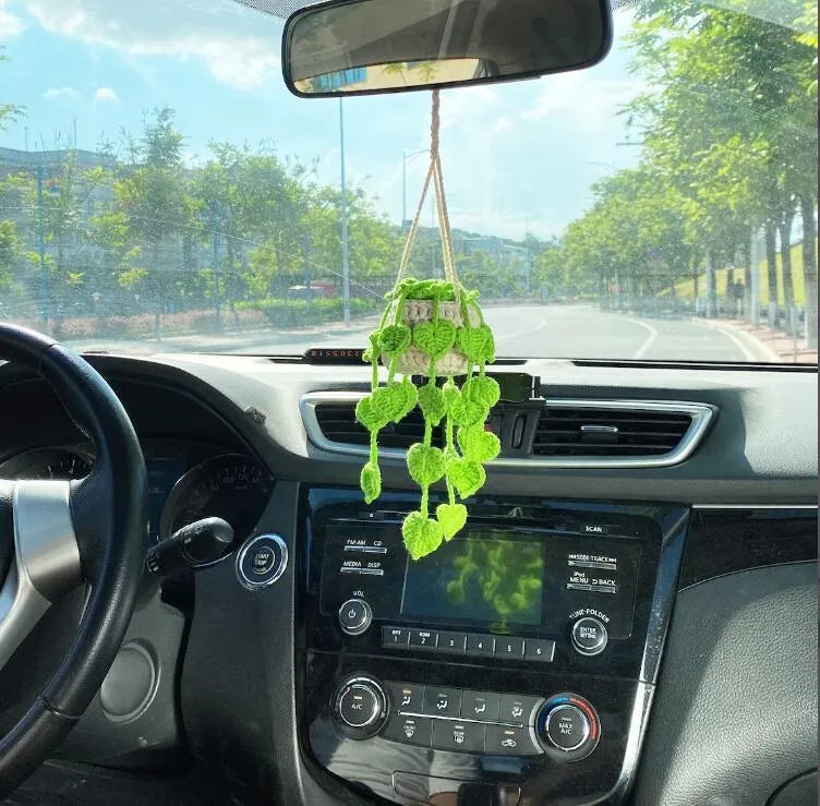 Rectangular chemical fibre car rearview mirror pendant in six colour options