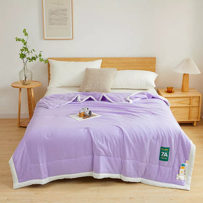 Antibacterial Raw Cotton Summer Cool Quilt with vibrant colors and soybean fiber filler