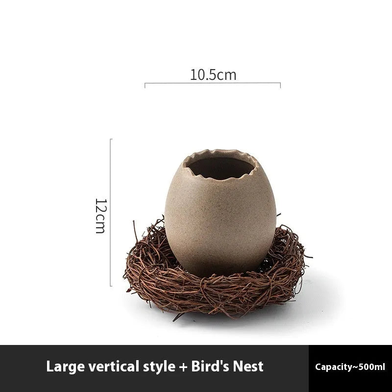 Oval porcelain egg shell bowl with underglaze finish, shown in large medium or small size and horizontal or vertical style.