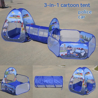 Underwater World children's three-in-one play tent with ball pool and tunnel in cartoon marine design