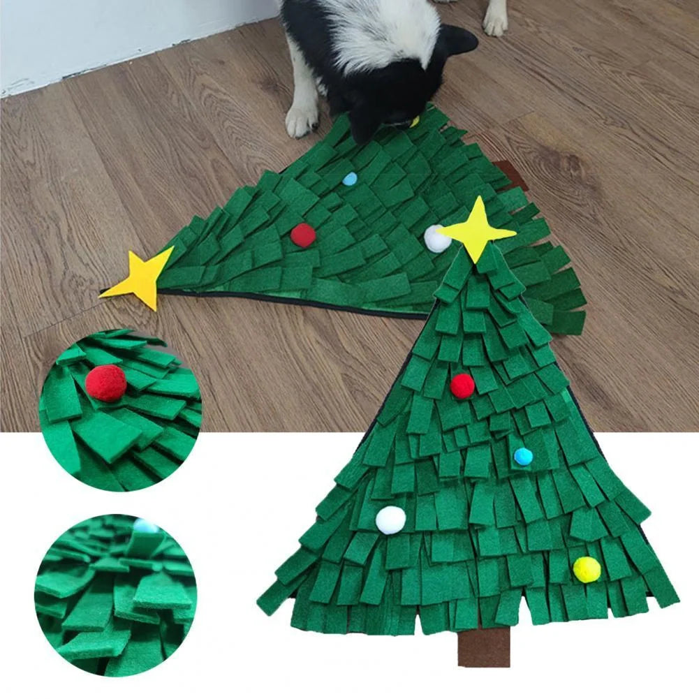 Green dog snuffle mat for slow feeding and olfactory training, 17.72 inches square