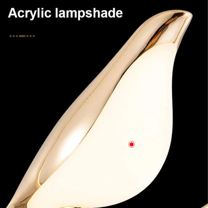 Modern minimalist magpie bird chandelier with zinc alloy and acrylic construction, 35cm length, 150cm height
