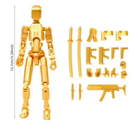 Versatile multi-jointed robotic action figure with customizable posing and design capabilities