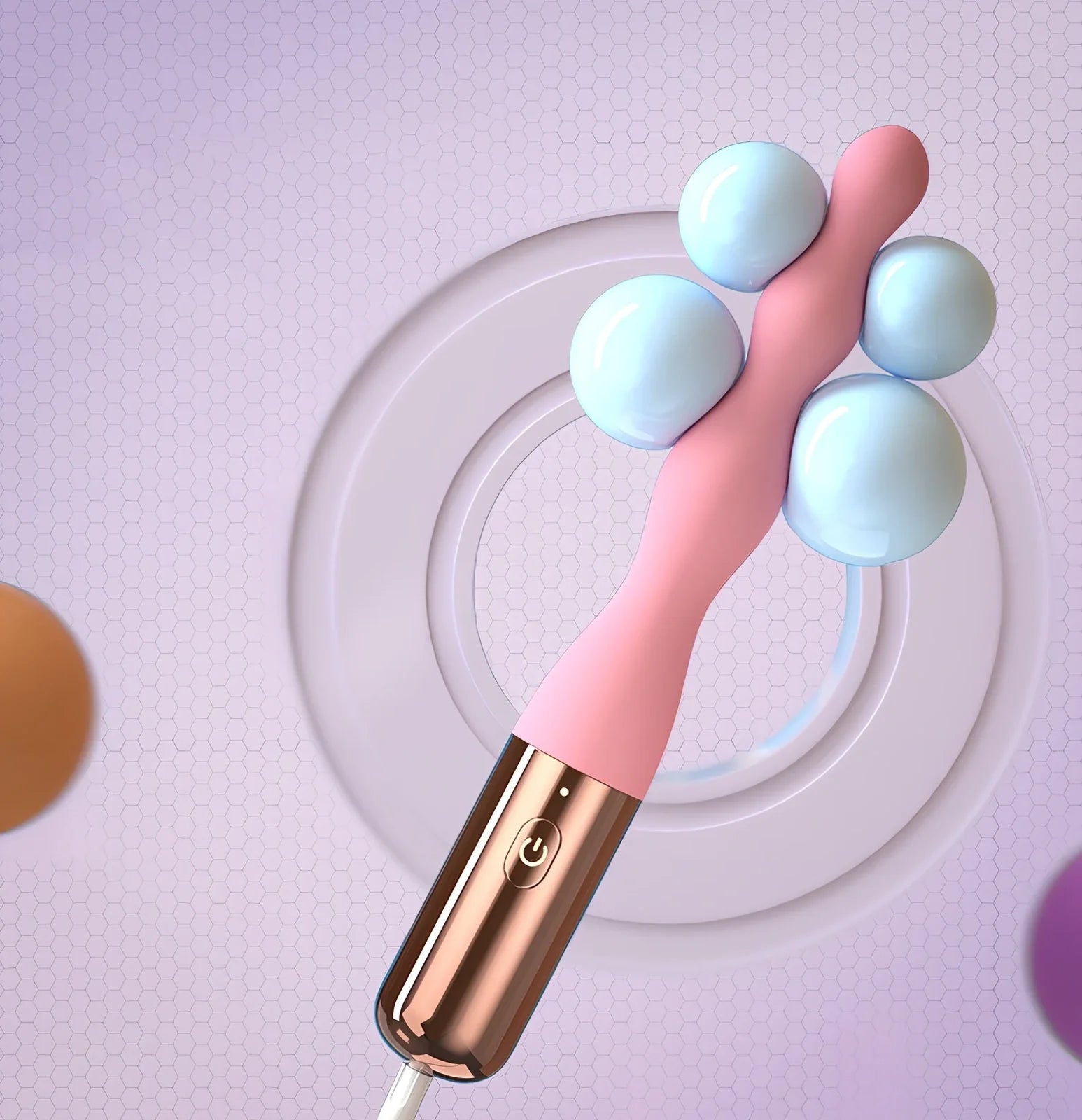 Silicone bead anal vibrator with 10 frequency modes and USB charging cable