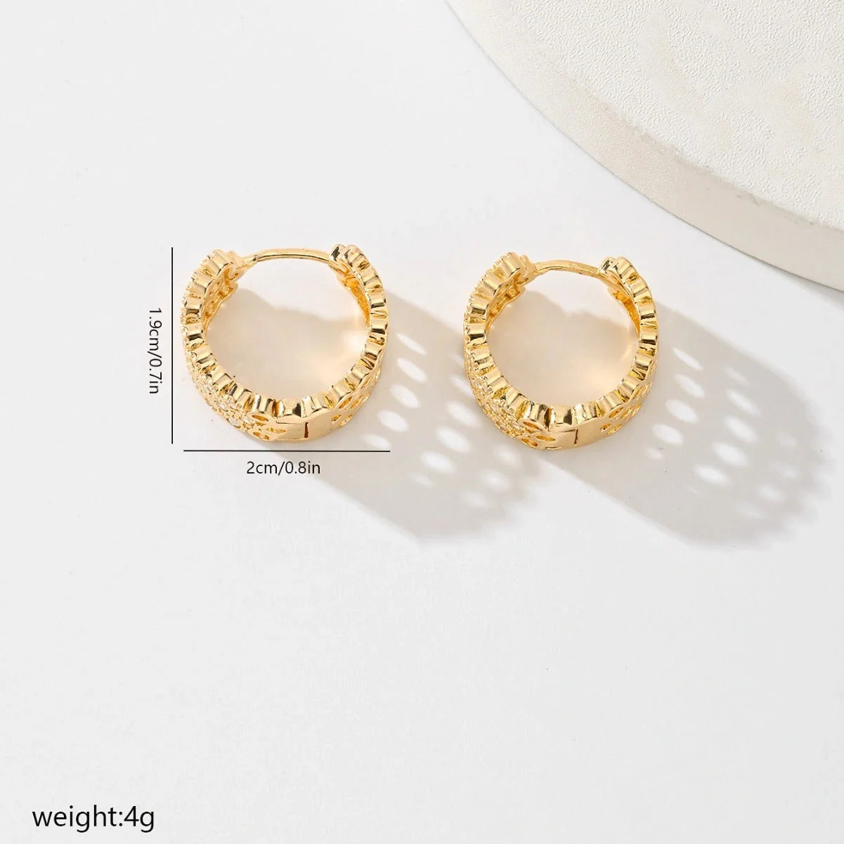 Women's copper all-matching earrings in HYL407010 color, showcasing exquisite design and durable construction