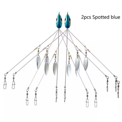 Bassdash Umbrella Fishing Lure with 5 swivels and metal sequins for enhanced fish attraction