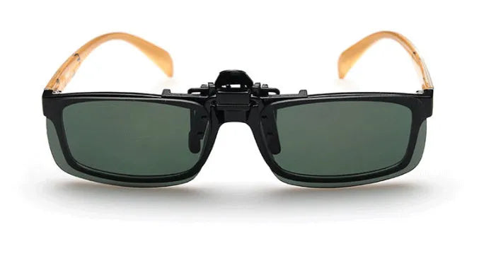 Myopia sunglasses clip fitting over prescription glasses with night vision lens option for driving