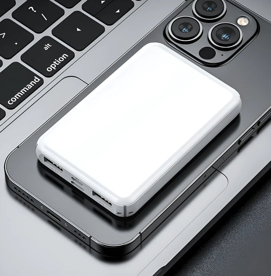 Black electric heating vest power bank with PC shell measuring 97x64x14mm