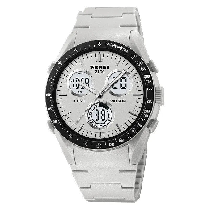 Electronic casual watch with 50m waterproof, resin mirror, ABS case, TPU strap in camouflage colour
