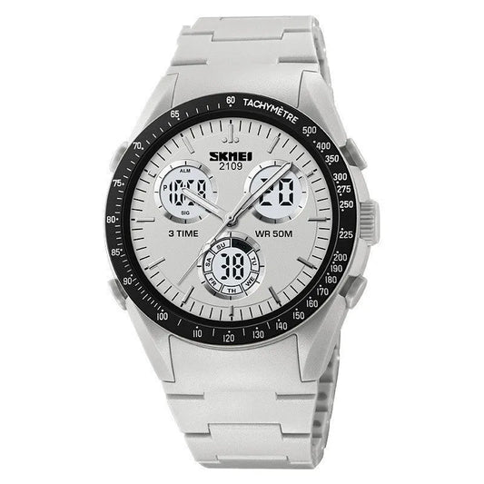 Electronic casual watch with 50m waterproof, resin mirror, ABS case, TPU strap in camouflage colour